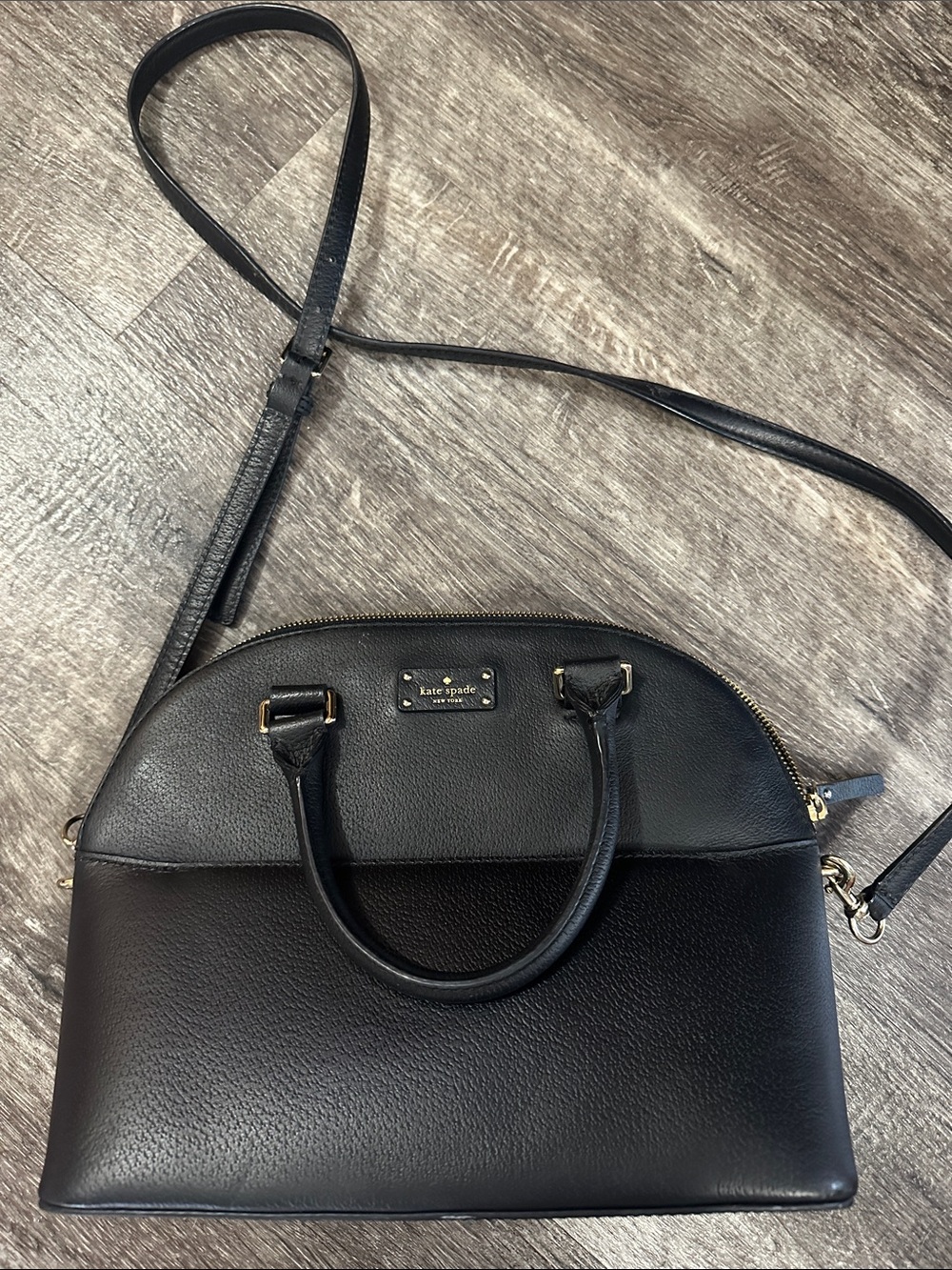 kate spade Black Dome Crossbody Bag with Gold Hardware